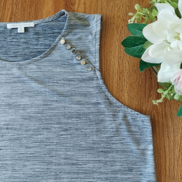 Linda Matthews Gray woman's blouse Size XL New. Any seasons Gift Mothers day - Picture 2 of 6